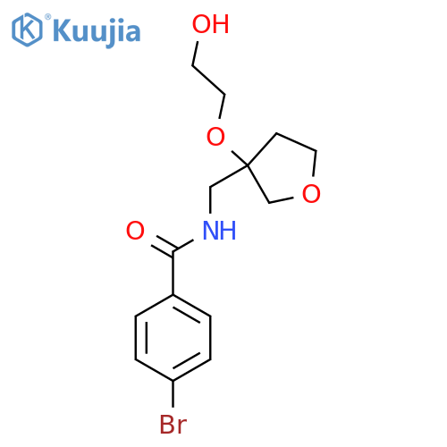 4-bromo-N-{3-(2-hydroxyethoxy)oxolan-3-ylmethyl}benzamide structure