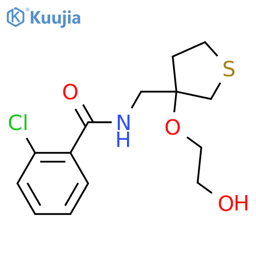 2-chloro-N-{3-(2-hydroxyethoxy)thiolan-3-ylmethyl}benzamide structure