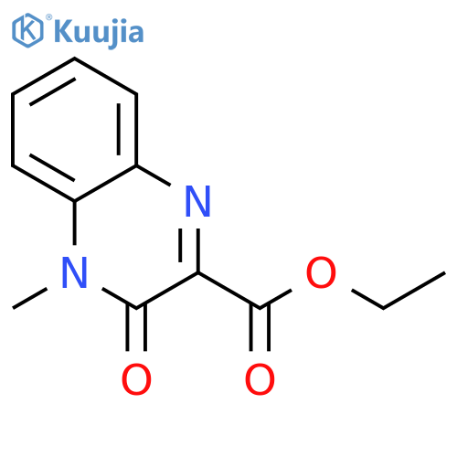 2-Quinoxalinecarboxylicacid, 3,4-dihydro-4-methyl-3-oxo-, ethyl ester structure