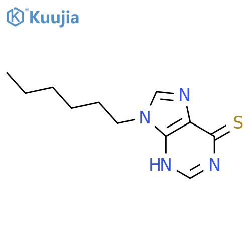6H-Purine-6-thione,9-hexyl-1,9-dihydro- structure
