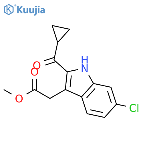 1H-Indole-3-acetic acid, 6-chloro-2-(cyclopropylcarbonyl)-, methyl ester structure