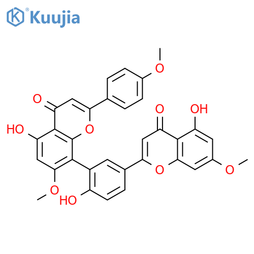 4H-1-Benzopyran-4-one,5-hydroxy-8-[2-hydroxy-5-(5-hydroxy-7-methoxy-4-oxo-4H-1-benzopyran-2-yl)phenyl]-7-methoxy-2-(4-methoxyphenyl)- structure