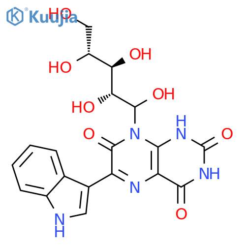 6-indol-3-yl-8-ribitol-1-yl-1H,8H-pteridine-2,4,7-trione structure