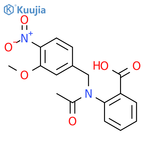Benzoicacid, 2-[acetyl[(3-methoxy-4-nitrophenyl)methyl]amino]- structure