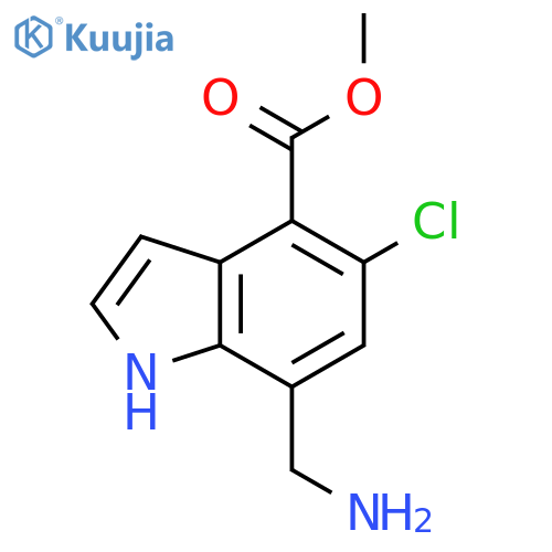 Methyl 7-(aminomethyl)-5-chloro-1H-indole-4-carboxylate structure