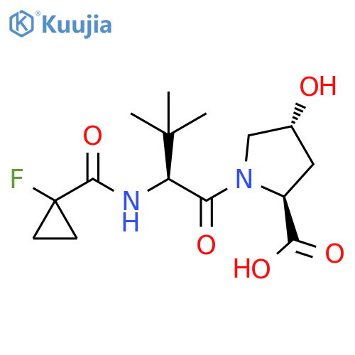 L-Proline, N-[(1-fluorocyclopropyl)carbonyl]-3-methyl-L-valyl-4-hydroxy-, (4R)- structure