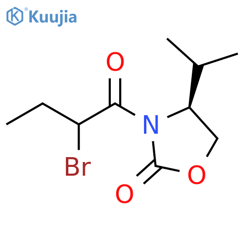 2-Oxazolidinone, 3-(2-bromo-1-oxobutyl)-4-(1-methylethyl)-, (4S)- structure