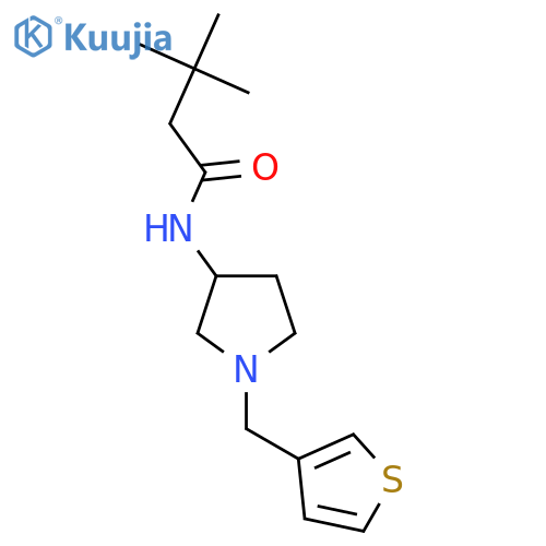 3,3-dimethyl-N-{1-(thiophen-3-yl)methylpyrrolidin-3-yl}butanamide structure