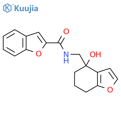 N-(4-hydroxy-4,5,6,7-tetrahydro-1-benzofuran-4-yl)methyl-1-benzofuran-2-carboxamide structure