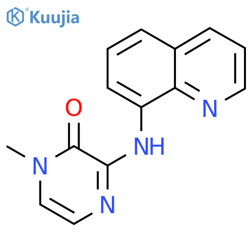 1-methyl-3-(quinolin-8-yl)amino-1,2-dihydropyrazin-2-one structure