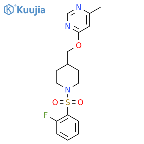 4-{1-(2-fluorobenzenesulfonyl)piperidin-4-ylmethoxy}-6-methylpyrimidine structure