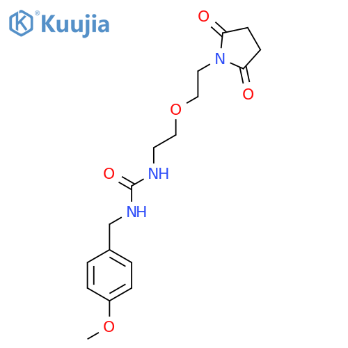 3-{2-2-(2,5-dioxopyrrolidin-1-yl)ethoxyethyl}-1-(4-methoxyphenyl)methylurea structure