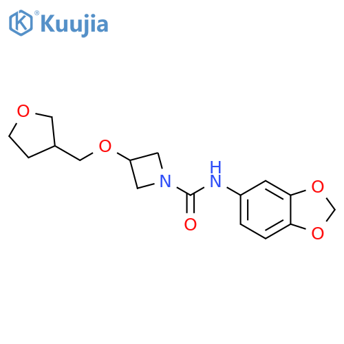 N-(2H-1,3-benzodioxol-5-yl)-3-(oxolan-3-yl)methoxyazetidine-1-carboxamide structure