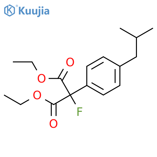 Propanedioic acid,2-fluoro-2-[4-(2-methylpropyl)phenyl]-, 1,3-diethyl ester structure