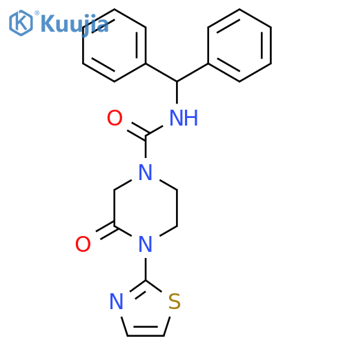 N-(diphenylmethyl)-3-oxo-4-(1,3-thiazol-2-yl)piperazine-1-carboxamide structure
