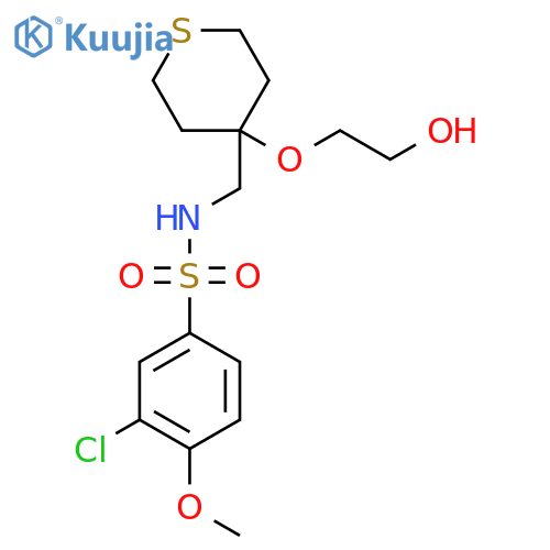 3-chloro-N-{4-(2-hydroxyethoxy)thian-4-ylmethyl}-4-methoxybenzene-1-sulfonamide structure