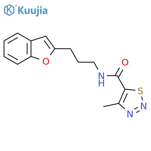 N-3-(1-benzofuran-2-yl)propyl-4-methyl-1,2,3-thiadiazole-5-carboxamide structure