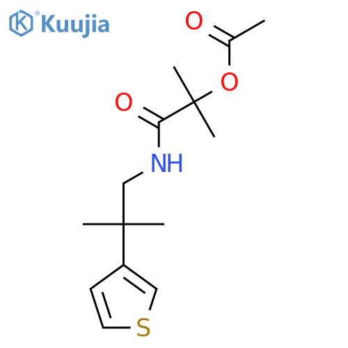 1-Methyl-1-{[2-methyl-2-(thiophen-3-yl)propyl]carbamoyl}ethyl acetate structure
