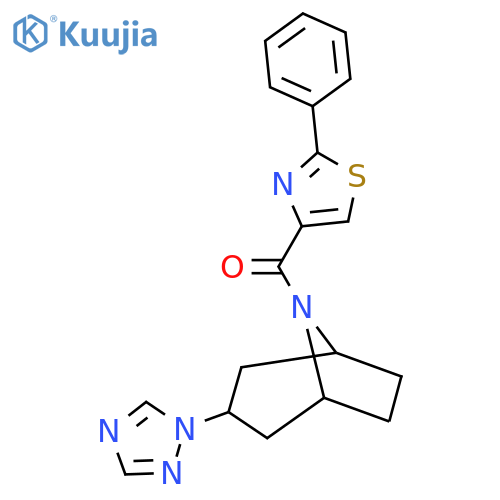 8-(2-phenyl-1,3-thiazole-4-carbonyl)-3-(1H-1,2,4-triazol-1-yl)-8-azabicyclo3.2.1octane structure