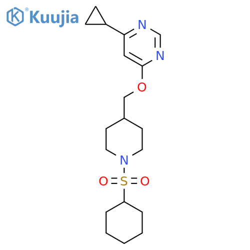 4-{1-(cyclohexanesulfonyl)piperidin-4-ylmethoxy}-6-cyclopropylpyrimidine structure