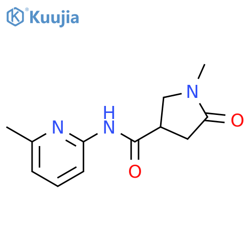1-methyl-N-(6-methylpyridin-2-yl)-5-oxopyrrolidine-3-carboxamide structure