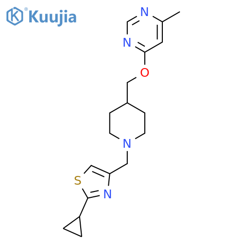 4-({1-(2-cyclopropyl-1,3-thiazol-4-yl)methylpiperidin-4-yl}methoxy)-6-methylpyrimidine structure