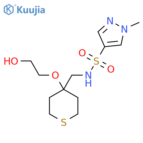 N-{4-(2-hydroxyethoxy)thian-4-ylmethyl}-1-methyl-1H-pyrazole-4-sulfonamide structure