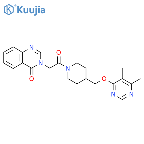 3-2-(4-{(5,6-dimethylpyrimidin-4-yl)oxymethyl}piperidin-1-yl)-2-oxoethyl-3,4-dihydroquinazolin-4-one structure