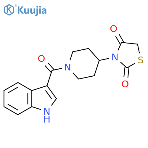 3-(1-(1H-indole-3-carbonyl)piperidin-4-yl)thiazolidine-2,4-dione structure