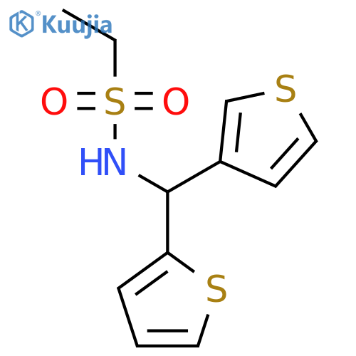 N-(thiophen-2-yl)(thiophen-3-yl)methylethane-1-sulfonamide structure