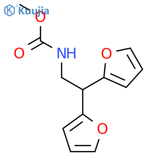 methyl N-[2,2-bis(furan-2-yl)ethyl]carbamate structure