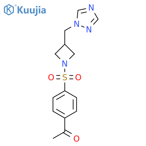 1-4-({3-(1H-1,2,4-triazol-1-yl)methylazetidin-1-yl}sulfonyl)phenylethan-1-one structure