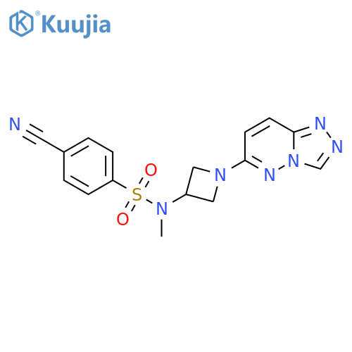 4-cyano-N-methyl-N-(1-{1,2,4triazolo4,3-bpyridazin-6-yl}azetidin-3-yl)benzene-1-sulfonamide structure