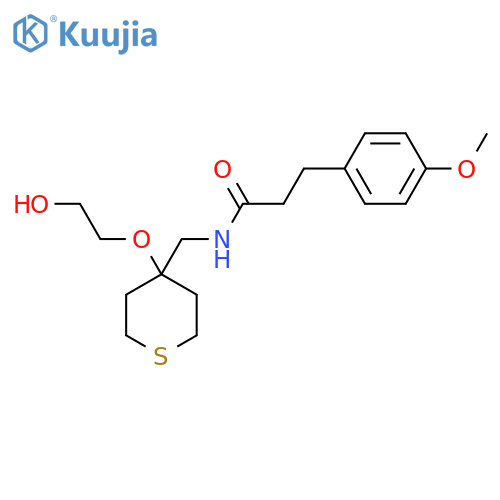 N-{4-(2-hydroxyethoxy)thian-4-ylmethyl}-3-(4-methoxyphenyl)propanamide structure