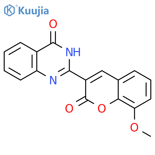 2-(8-methoxy-2-oxo-2H-chromen-3-yl)-3,4-dihydroquinazolin-4-one structure