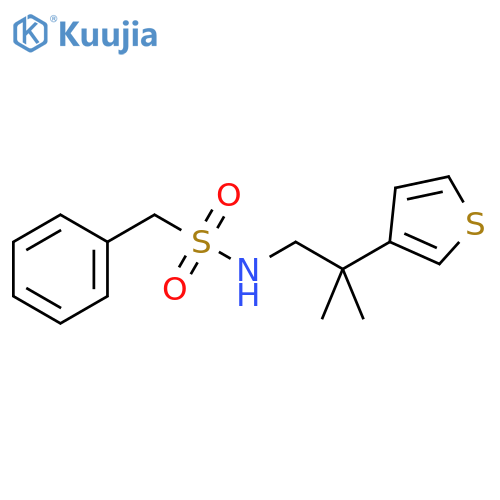 N-2-methyl-2-(thiophen-3-yl)propyl-1-phenylmethanesulfonamide structure