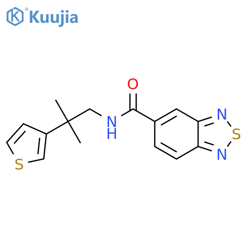 N-2-methyl-2-(thiophen-3-yl)propyl-2,1,3-benzothiadiazole-5-carboxamide structure