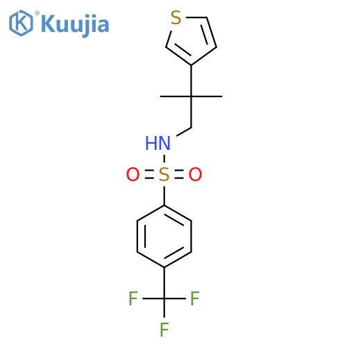 N-2-methyl-2-(thiophen-3-yl)propyl-4-(trifluoromethyl)benzene-1-sulfonamide structure