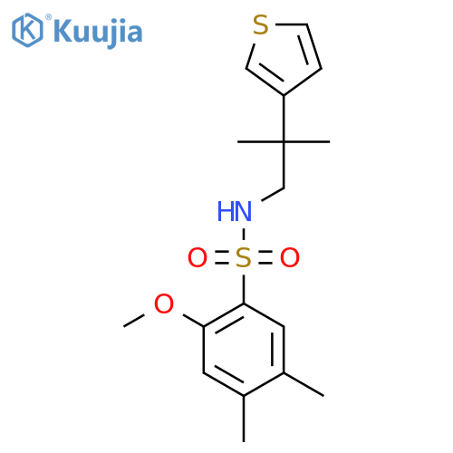 2-methoxy-4,5-dimethyl-N-2-methyl-2-(thiophen-3-yl)propylbenzene-1-sulfonamide structure