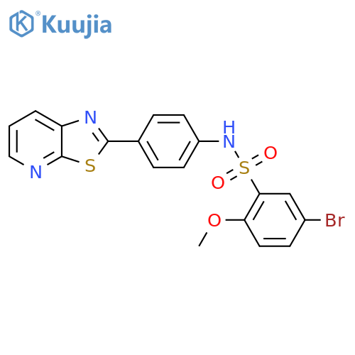5-bromo-2-methoxy-N-(4-{[1,3]thiazolo[5,4-b]pyridin-2-yl}phenyl)benzene-1-sulfonamide structure