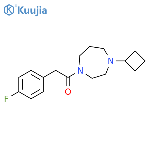1-(4-cyclobutyl-1,4-diazepan-1-yl)-2-(4-fluorophenyl)ethan-1-one structure