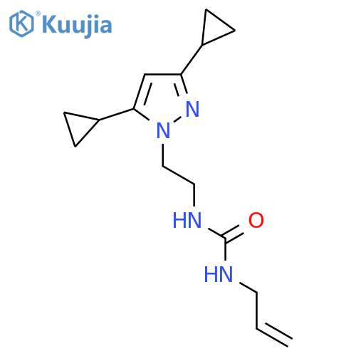 1-2-(3,5-dicyclopropyl-1H-pyrazol-1-yl)ethyl-3-(prop-2-en-1-yl)urea structure