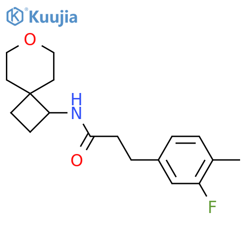 3-(3-fluoro-4-methylphenyl)-N-{7-oxaspiro3.5nonan-1-yl}propanamide structure