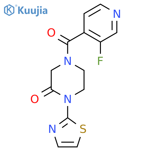 4-(3-fluoropyridine-4-carbonyl)-1-(1,3-thiazol-2-yl)piperazin-2-one structure