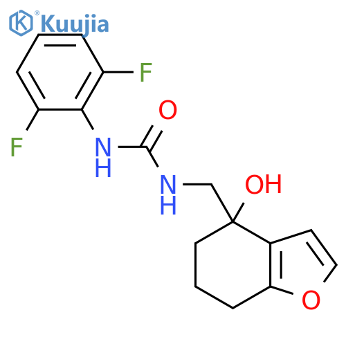 1-(2,6-difluorophenyl)-3-(4-hydroxy-4,5,6,7-tetrahydro-1-benzofuran-4-yl)methylurea structure