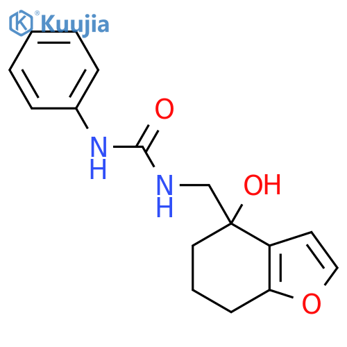 3-(4-hydroxy-4,5,6,7-tetrahydro-1-benzofuran-4-yl)methyl-1-phenylurea structure