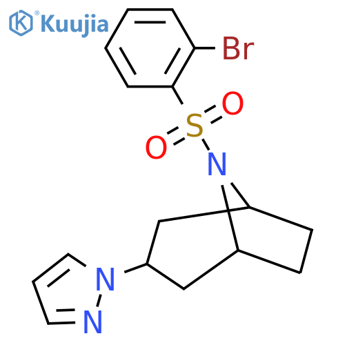 8-(2-bromobenzenesulfonyl)-3-(1H-pyrazol-1-yl)-8-azabicyclo3.2.1octane structure