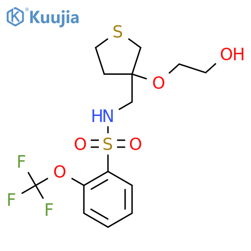 N-{3-(2-hydroxyethoxy)thiolan-3-ylmethyl}-2-(trifluoromethoxy)benzene-1-sulfonamide structure