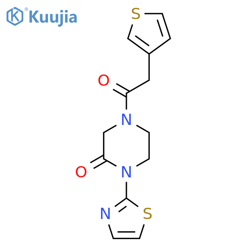 1-(1,3-thiazol-2-yl)-4-2-(thiophen-3-yl)acetylpiperazin-2-one structure