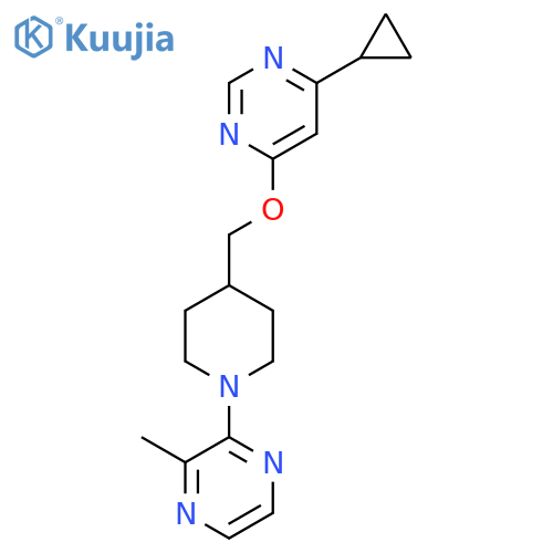4-cyclopropyl-6-{1-(3-methylpyrazin-2-yl)piperidin-4-ylmethoxy}pyrimidine structure